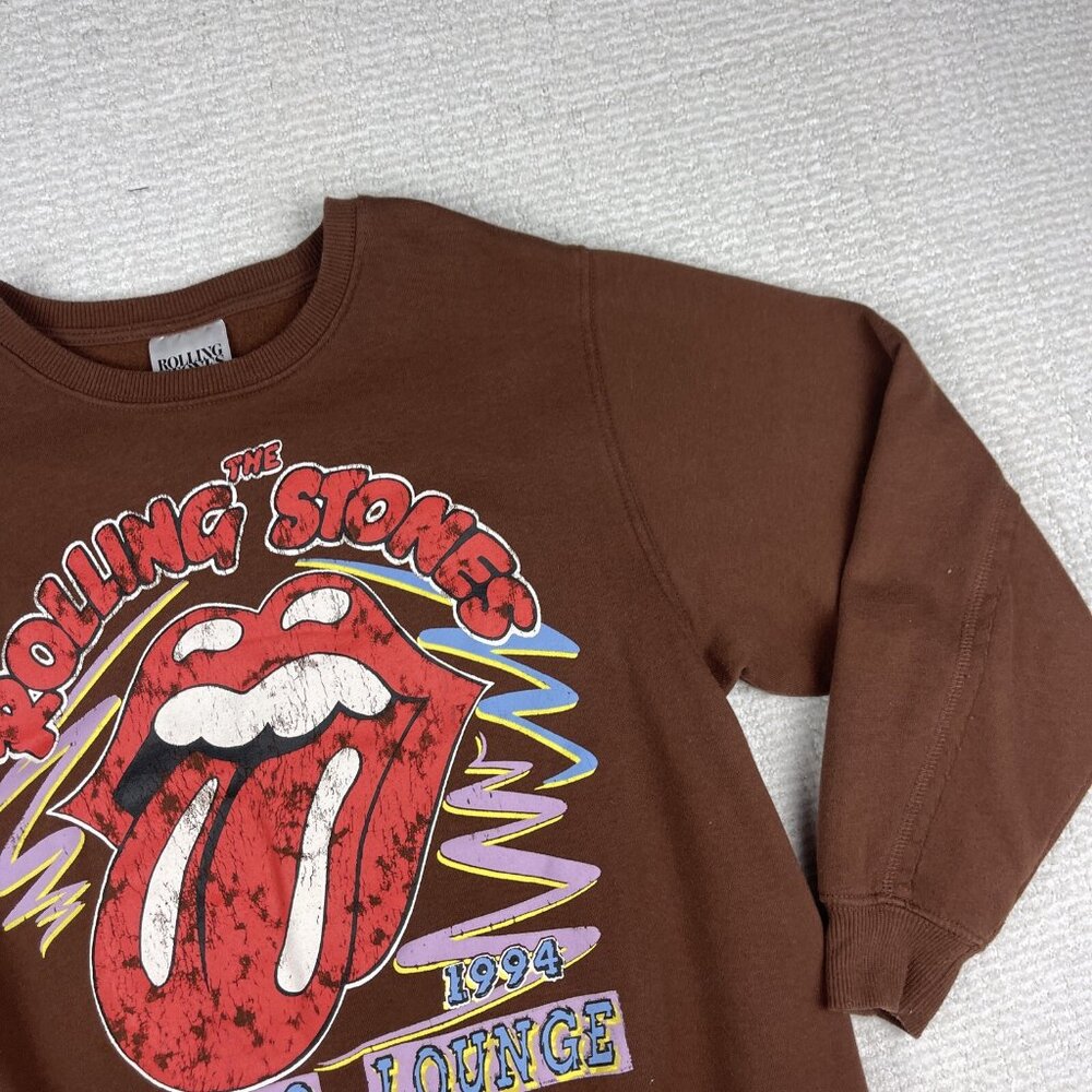 Rolling Stones Crewneck Sweatshirt Men XXS Brown Voodoo Lounge 1994 Sweater - Picture 2 of 16